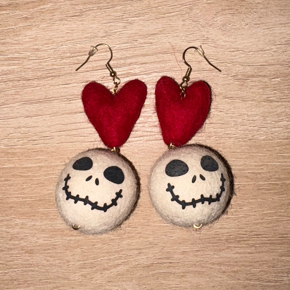 Jack Skellington Earrings by Fruity Poms